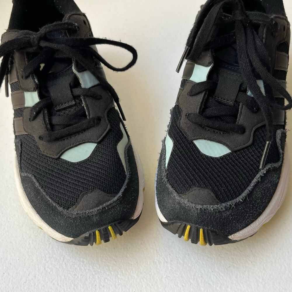 Adidas Kids Yung-96 Torsion Sneakers Chunky Retro Athletic Black Blue Youth 3.5 - Picture 7 of 12